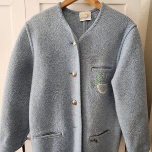 Stapf Austria - Ladies Light blue 100% wool jacket - Size Small/Medium